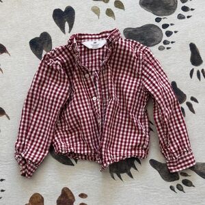 H&M Red and White Checkered Kids Button Down Shirt